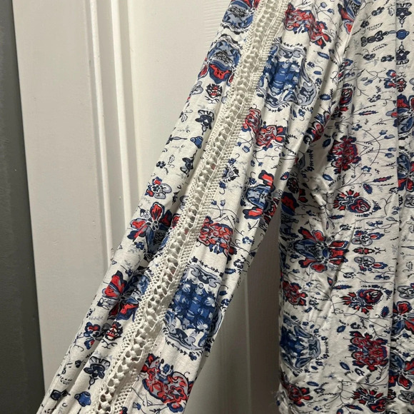 Lucky Brand White Floral Crochet Peasant Size Small - Picture 6 of 7